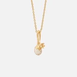 Ole Lynggaard Anhänger | Lotus Sprout pendant pavé
